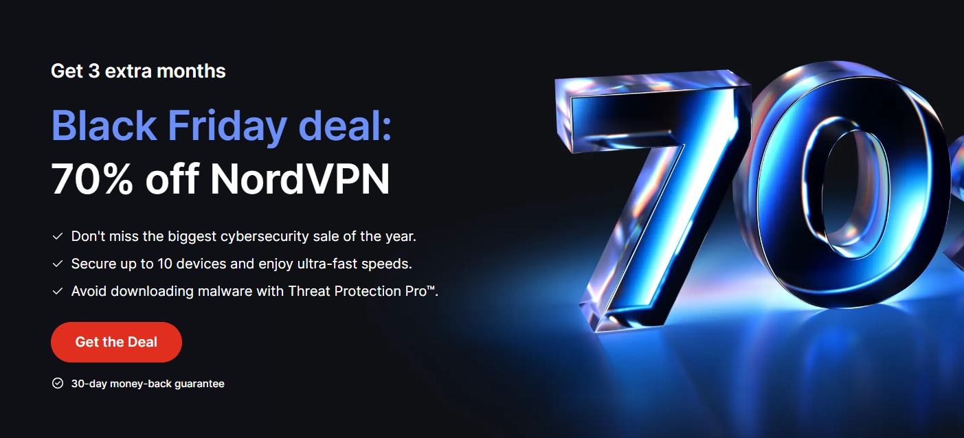 NordVPN Discount sale dashboard interface the deal